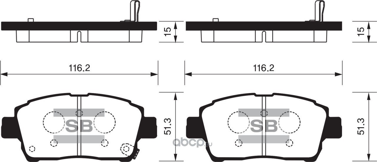 Колодки тормозные передние SANGSIN BRAKE SP1232