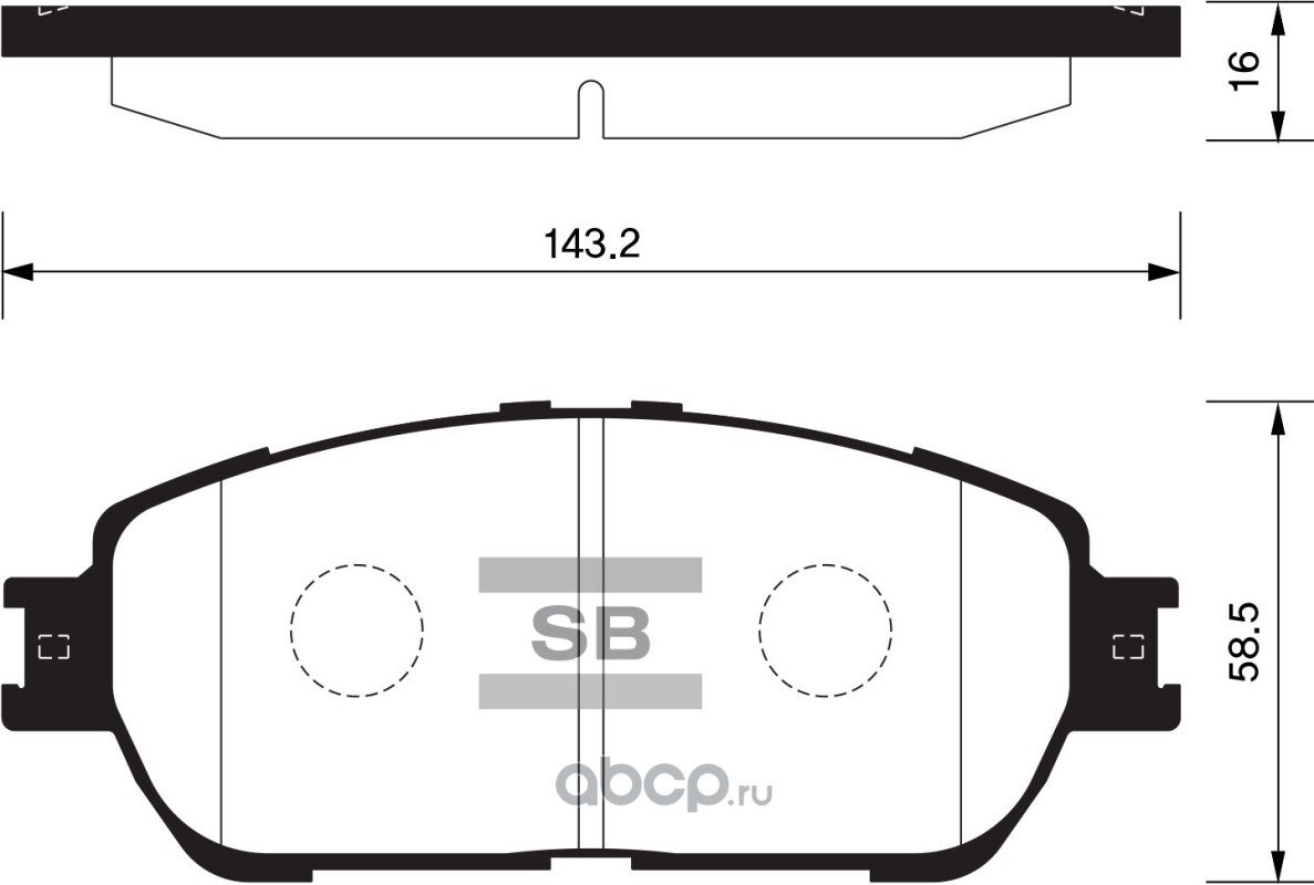 Колодки тормозные передние SANGSIN BRAKE SP1372