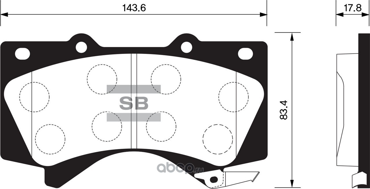 Колодки тормозные передние SANGSIN BRAKE SP1381