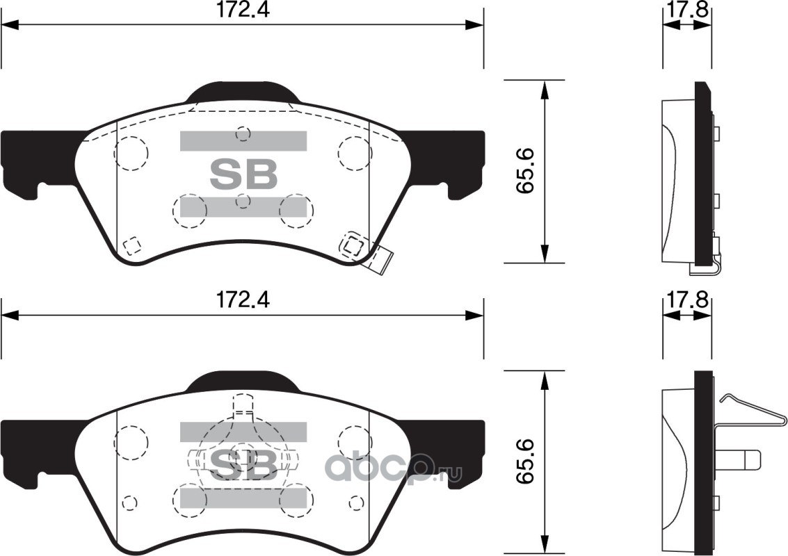 Колодки тормозные передние SANGSIN BRAKE SP1440