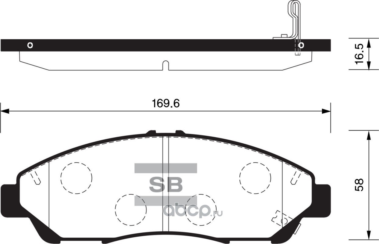 Колодки тормозные передние SANGSIN BRAKE SP1452