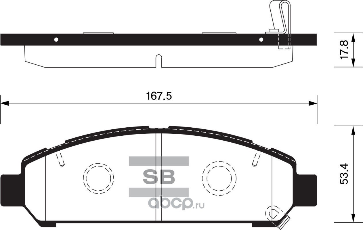 Колодки тормозные передние SANGSIN BRAKE SP1454