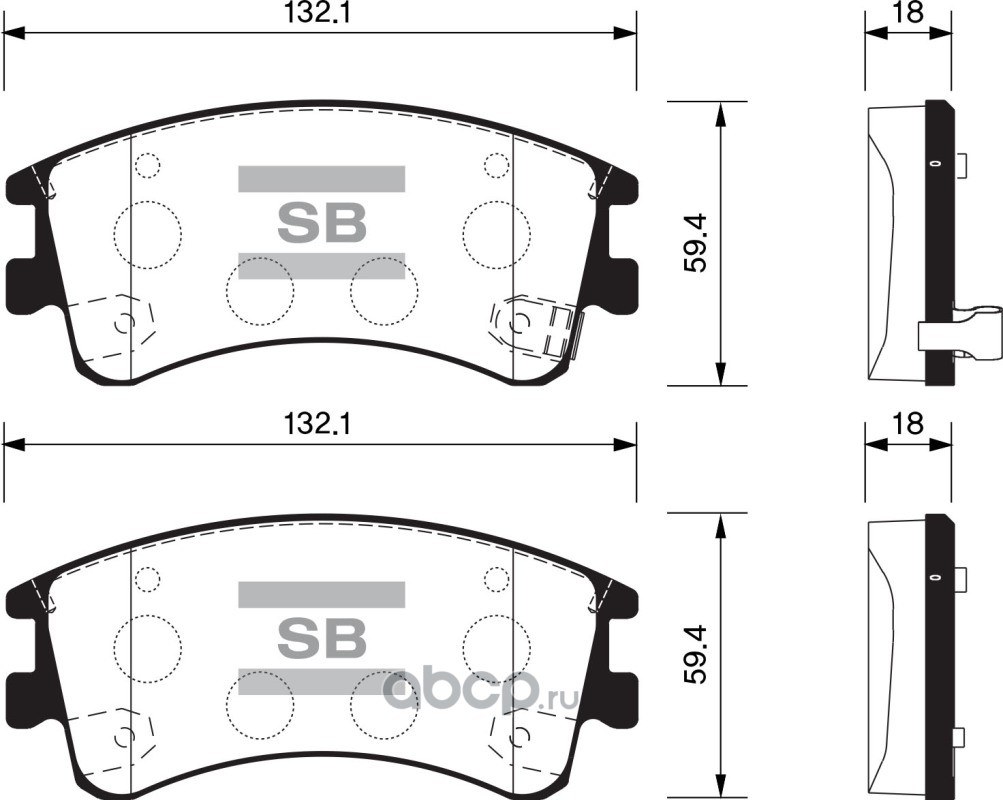 Колодки тормозные передние SANGSIN BRAKE SP1518