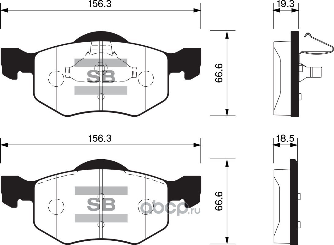 Колодки тормозные передние SANGSIN BRAKE SP1519