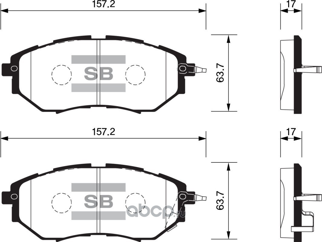 Колодки тормозные передние SANGSIN BRAKE SP1534