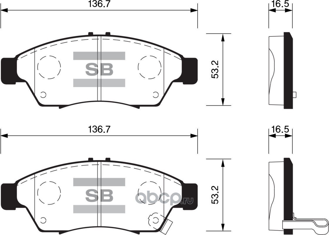 Колодки тормозные передние SANGSIN BRAKE SP1541