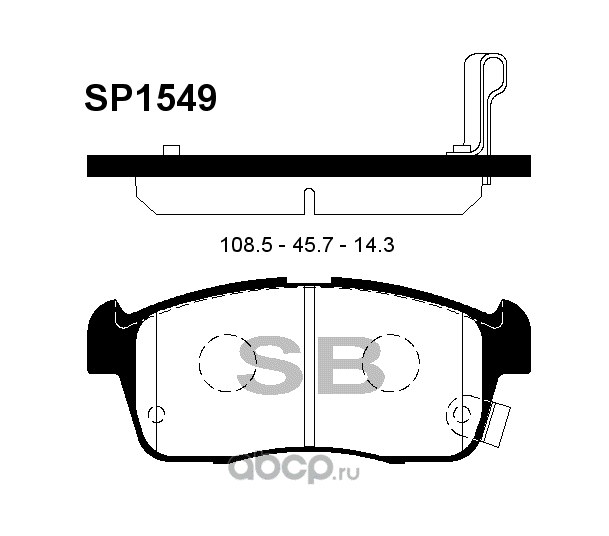 Колодки тормозные передние SANGSIN BRAKE SP1549