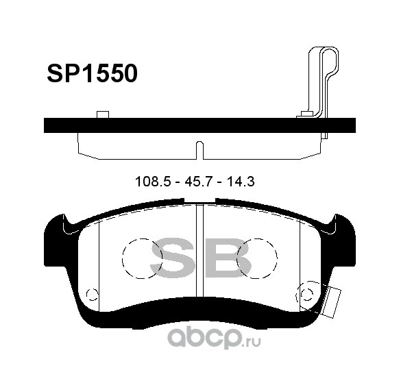 Колодки тормозные передние SANGSIN BRAKE SP1550