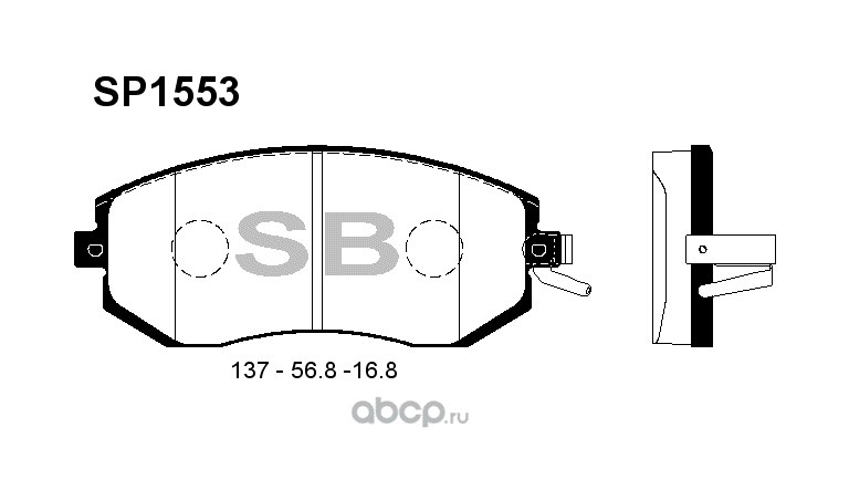 Колодки тормозные передние SANGSIN BRAKE SP1553