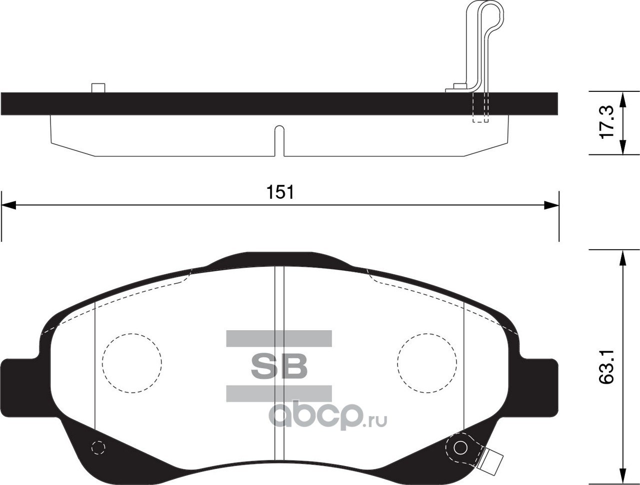 Колодки тормозные передние SANGSIN BRAKE SP1576