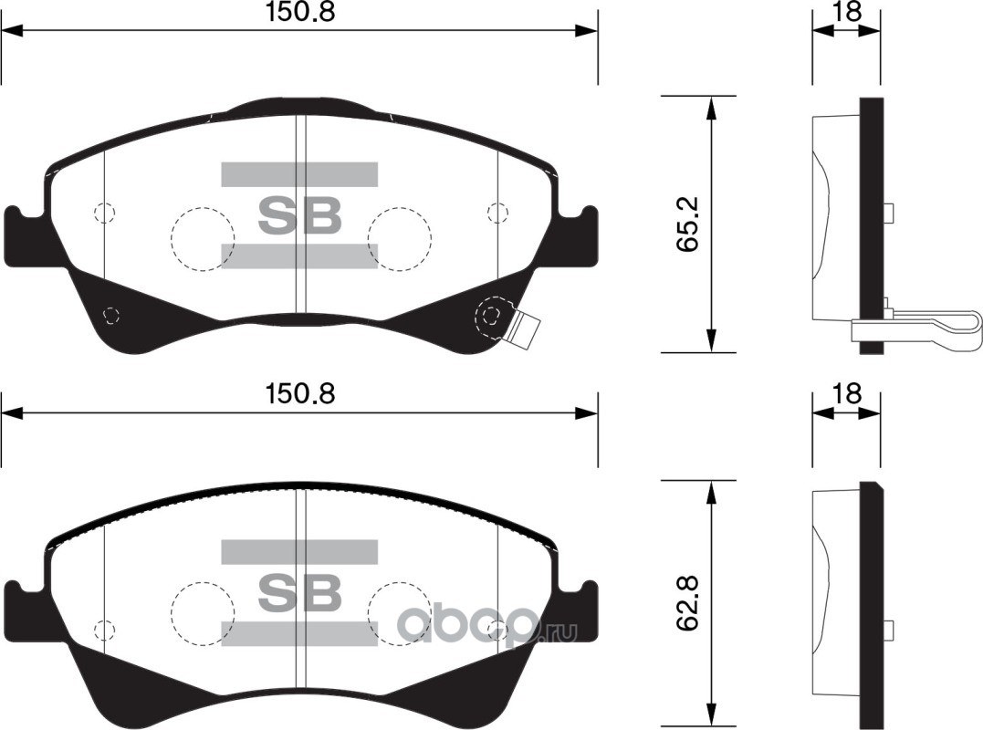 Колодки тормозные передние SANGSIN BRAKE SP1580