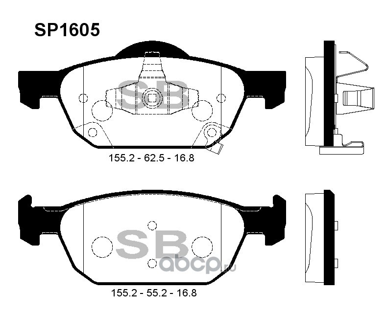 Колодки тормозные передние SANGSIN BRAKE SP1605