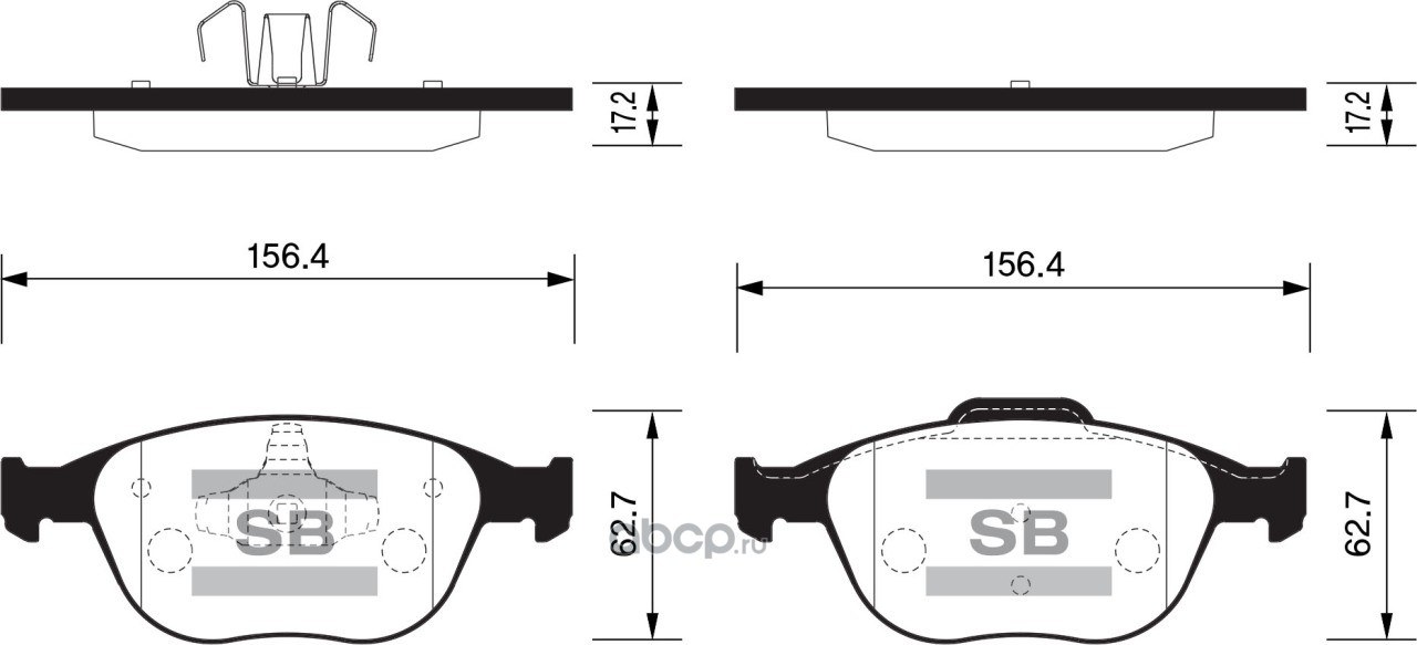 Колодки тормозные передние SANGSIN BRAKE SP1623
