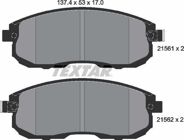 Колодки тормозные передние TEXTAR 2156201