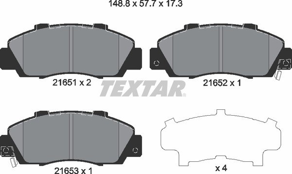Колодки тормозные передние TEXTAR 2165101