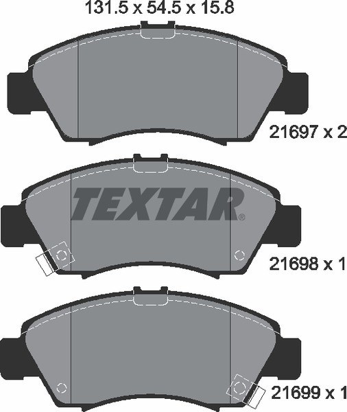 Колодки тормозные передние TEXTAR 2169701