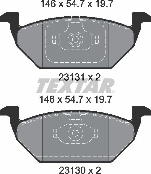 Колодки передние с противошумной пластиной Q+ VW G4 98-00 без датчика/POLO SEDAN TEXTAR 2313001