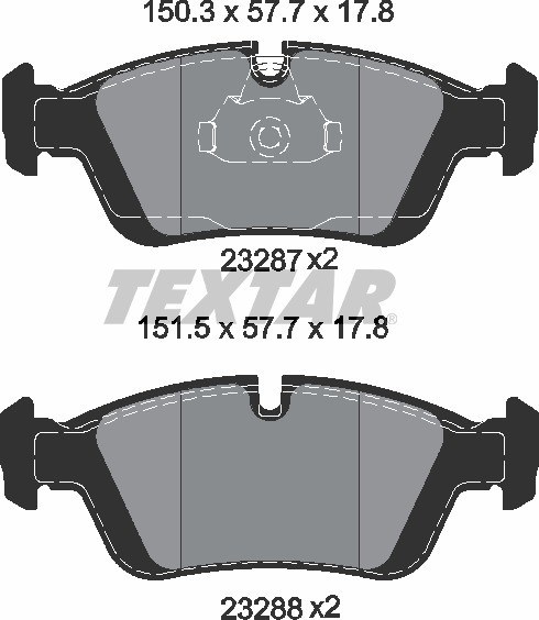 Колодки передние с противошумной пластиной Q+ BMW E36/46 TEXTAR 2328702