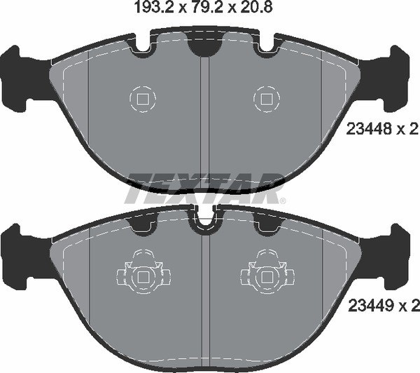 Колодки передние с противошумной пластиной Q+ BMW X5 E53 4.6is 02-> TEXTAR 2344801