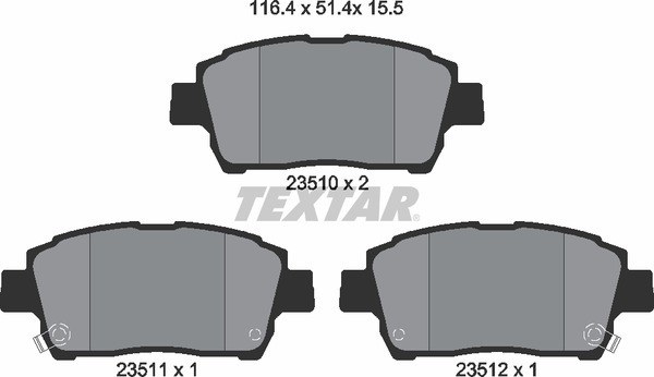 Колодки тормозные передние TEXTAR 2351002