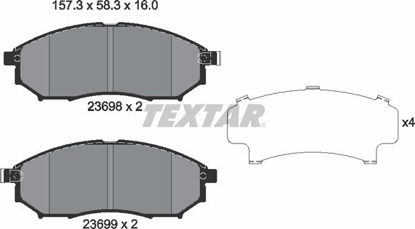 Колодки тормозные передние TEXTAR 2369801