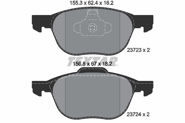 Колодки передние с противошумной пластиной Q+ FORD FOCUS 2 MAZDA VOLVO TEXTAR 2372301