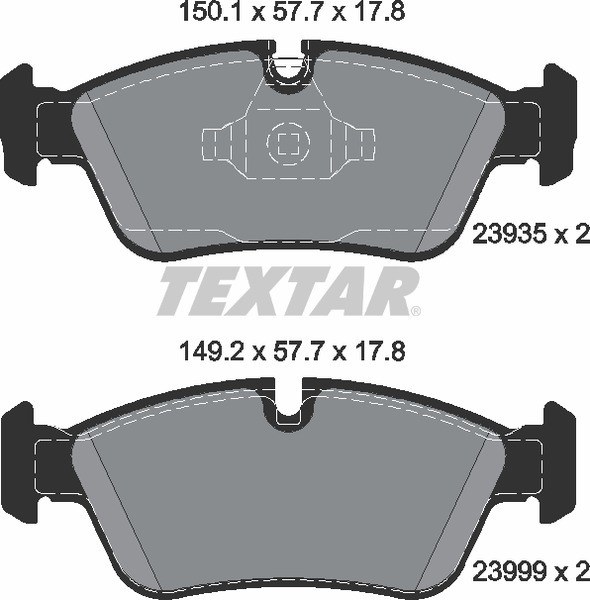 Колодки тормозные передние TEXTAR 2393501