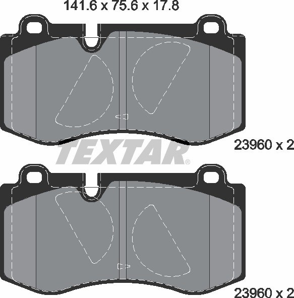 Колодки передние с противошумной пластиной Q+ MB W211 W221 05-> TEXTAR 2396001