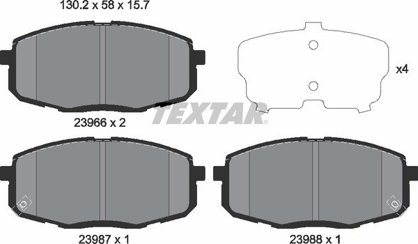 Колодки тормозные передние TEXTAR 2396601