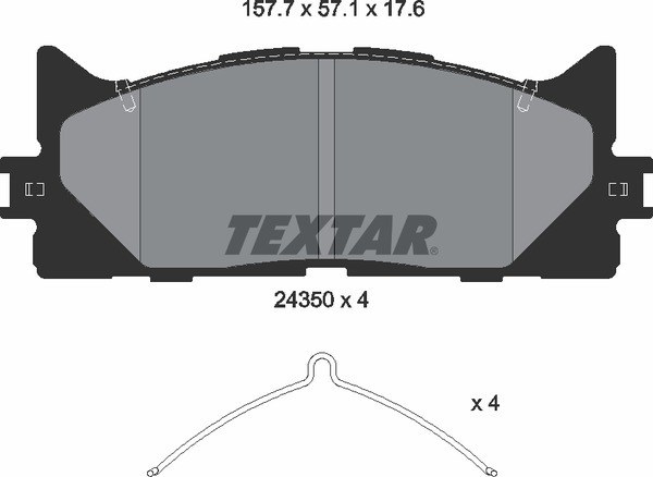 Колодки тормозные передние TEXTAR 2435001