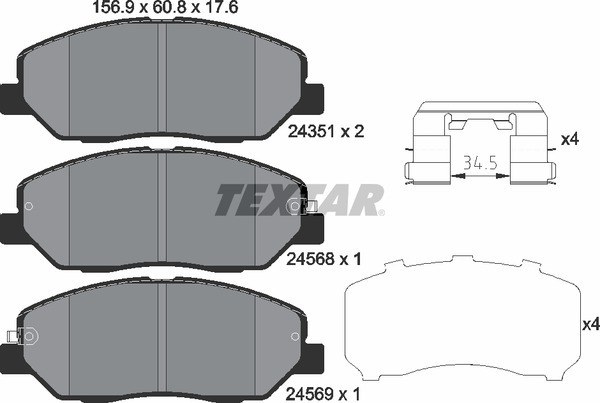 Колодки тормозные передние TEXTAR 2435101