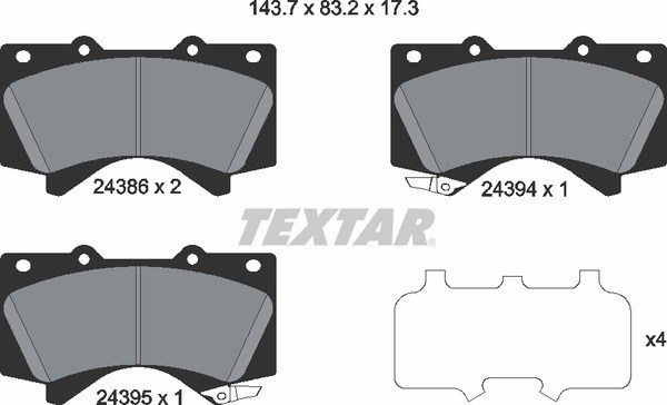 Колодки тормозные передние TEXTAR 2438601
