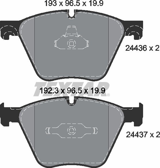Колодки передние с противошумной пластиной Q+ BMW X6 (E71) 5.0i 05/08-> TEXTAR 2443601