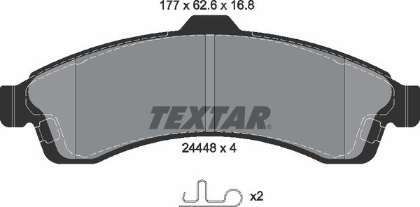 Колодки передние с противошумной пластиной Q+ TRBLAZER 2002-2005/SAAB 9-7X 4.2 TEXTAR 2444801