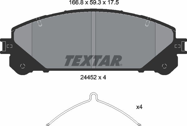 Колодки тормозные передние TEXTAR 2445201