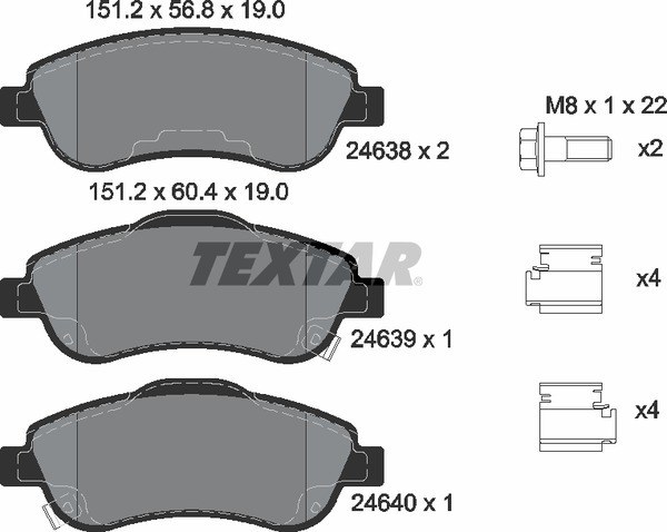 Колодки передние с противошумной пластиной Q+ HONDA CR-V 07- TEXTAR 2463801