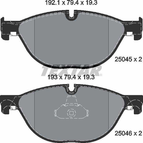 Колодки передние с противошумной пластиной Q+ BMW 5-Serie(F10/F11)/7-Serie(F01/F02) 08-> TEXTAR 2504501
