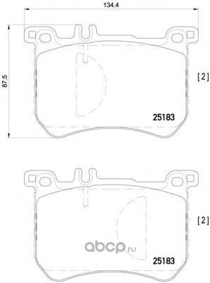 Колодки передние с противошумной пластиной Q+ MB S-Class VII (W222) /SL VI (R231) TEXTAR 2518301
