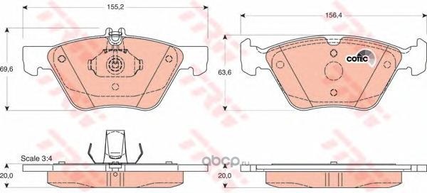 Колодки передние MB W210/211 TRW GDB1215