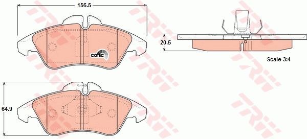 Колодки передние MB Sprinter/W638(Vito) VW LT TRW GDB1220