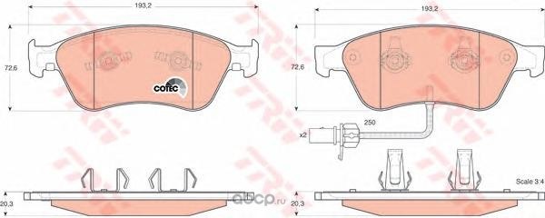 Колодки передние AUDI A8 / VW PHAETON TRW GDB1553