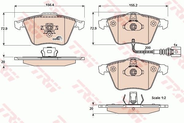Колодки передние AUDI A3/TT/VOLKSWAGEN GOLF/PASSAT 04- TRW GDB1616