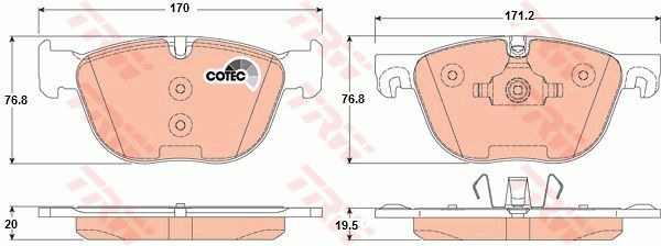 Колодки передние BMW X5-E70/F15 / X6-E71/F16 TRW GDB1726