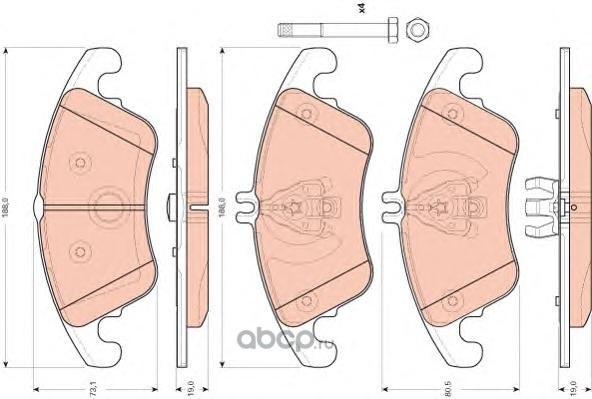 Колодки передние MB W204/W212 3.2/3.5L,3.0CDI/3.2CDI all 07-> TRW GDB1737