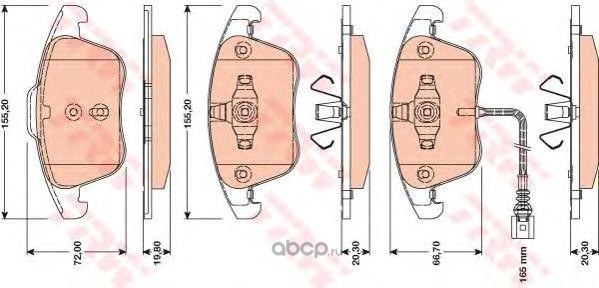 Колодки передние VW Tiguan TRW GDB1762