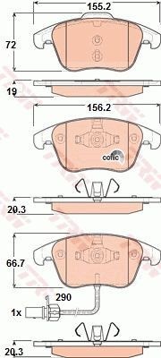 Колодки передние AUDI A4/A5 TRW GDB1814