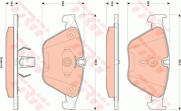 Колодки передние BMW 5 / 7 TRW GDB1854