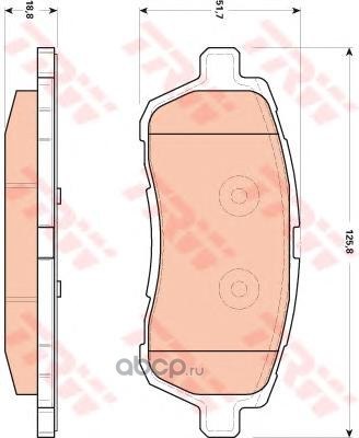 Колодки передние FORD Fiesta VI/Mazda 2 1.25…1.6L+TDI all 07-> TRW GDB1893