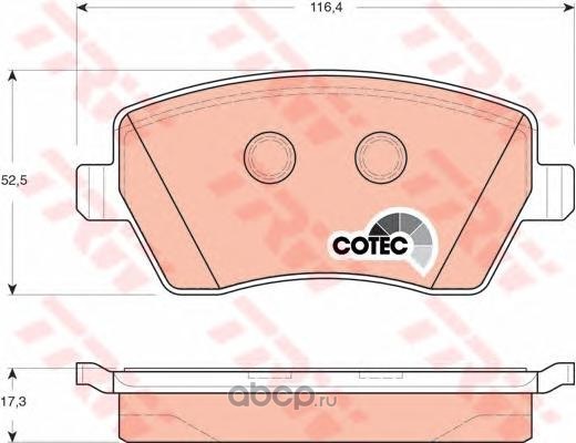Колодки передние RENAULT Logan/NISSAN Note/LADA Largus / Vesta TRW GDB3332