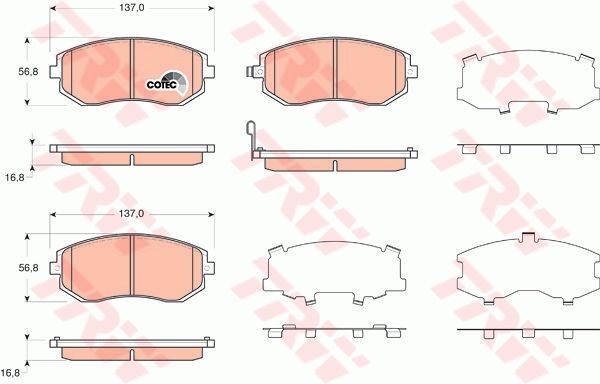 Колодки передние SUBARU FORESTER TRW GDB3371
